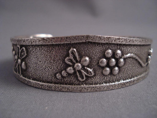 Museum Vintage Santo Domingo Drgonfly Tufa Cast Silver Bracelet