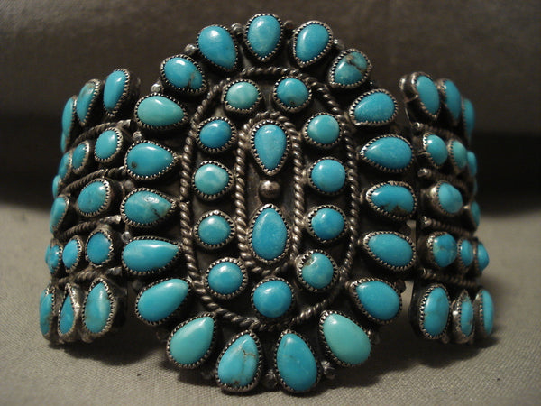Opulent Vintage Navajo Turquoise Silver Bracelet