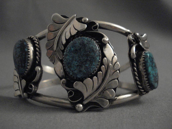 Huge Vintage Navajo Mid 1900's Turquoise Silver Bracelet