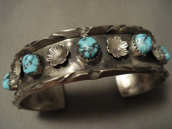 Incredible Rare Turquoise Last Chance Mine Vintage Navajo Silver Bracelet