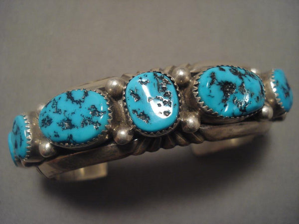Museum Vintage Navajo Wilson Begay Turquoise Silver Bracelet