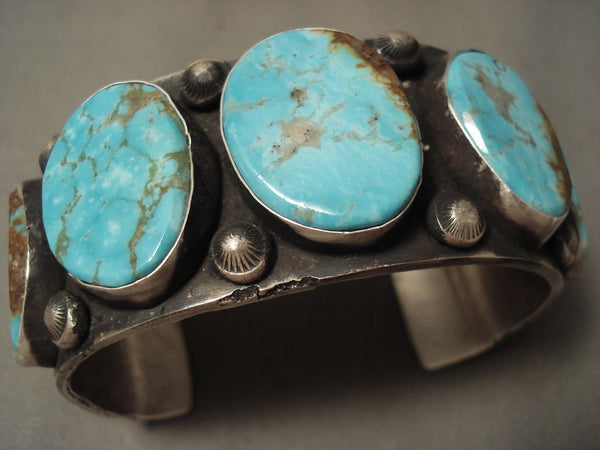Huge Museum Vintage Navajo #8 Turquoise Silver Bracelet