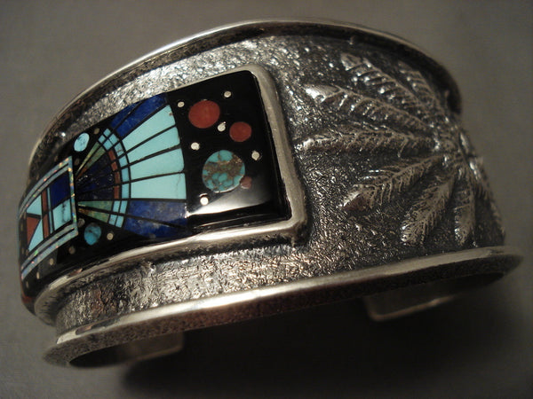 Museum Navajo 'Space Age Kachina' Turquoise Silver Bracelet