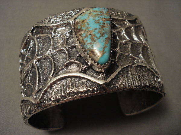 Museum Modernistic Navajo Spider Web Silver Bracelet