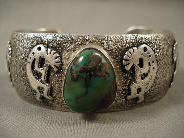 One Of The Finest Vintage Navajo Lester Craig Kokopelli Turquoise Bracelet