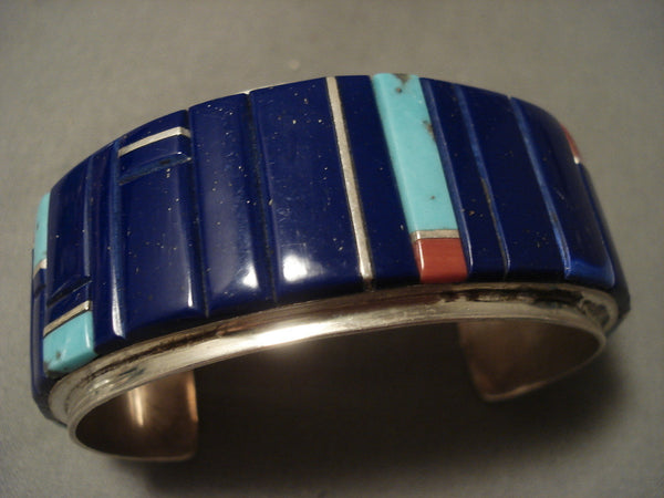 Museum Vintage Navajo 'Charles Loloma Style' Lapis Turquoise Bracelet