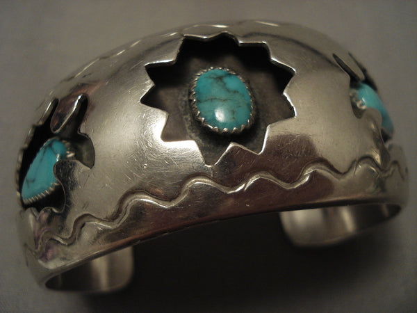 Old Navajo Arrowhead Spider Turquoise Vintage Navajo Bracelet
