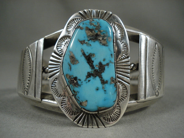 Museum Vintage Santo Domingo Persian Turquoise Silver Bracelet Old