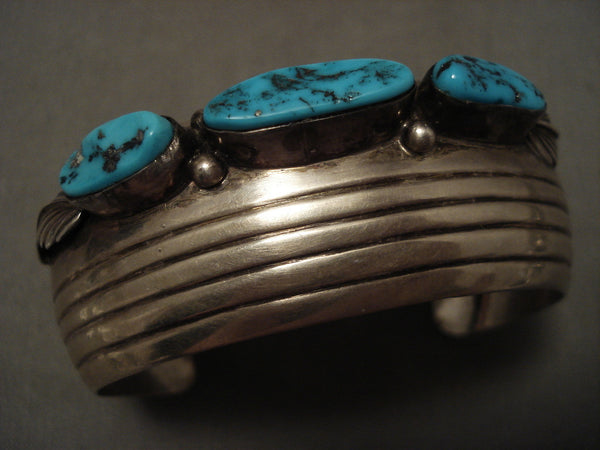 Museum Quality Vintage Navajo 'Sleek Segmented' Silver Bracelet