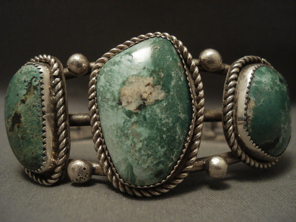 Museum Vintage Navajo Varascite Silver Bracelet