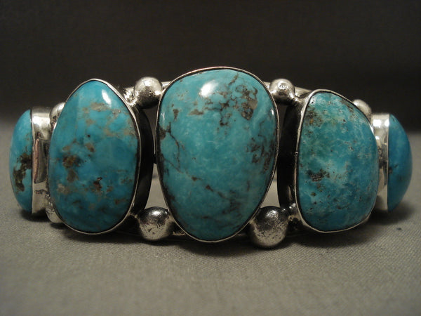 Importat Vintage Navajo Guild Turquoise Silver Bracelet