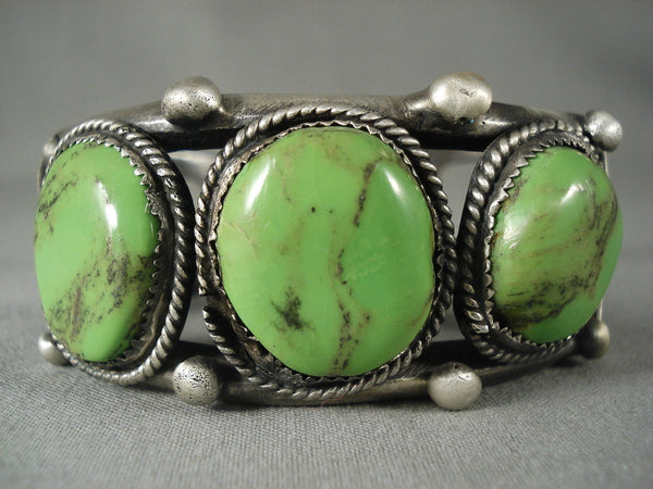 One Of The Best Vintage Navajo Gaspeite Silver Bracelet
