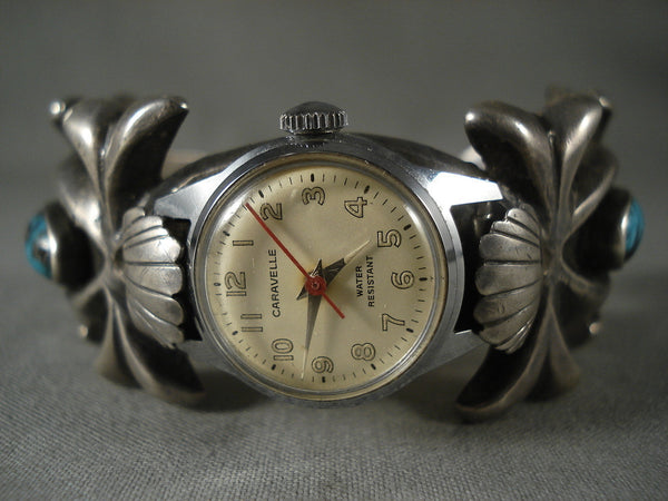 Museum Vintage Navajo 'Old Deposit Bisbee Turquoise' Silver Bracelet