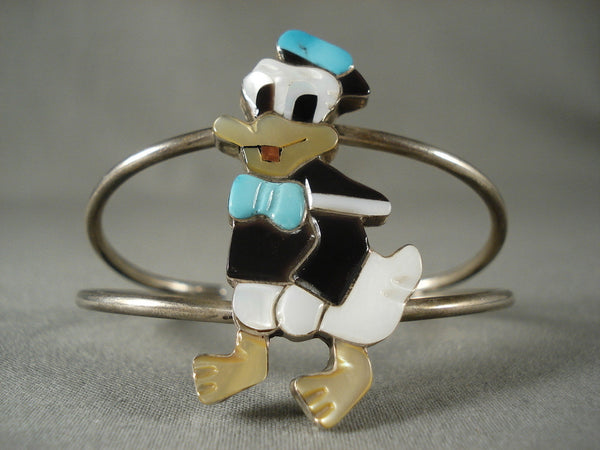 Museum Vintage Navajo Turquoise Duck Silver Bracelet