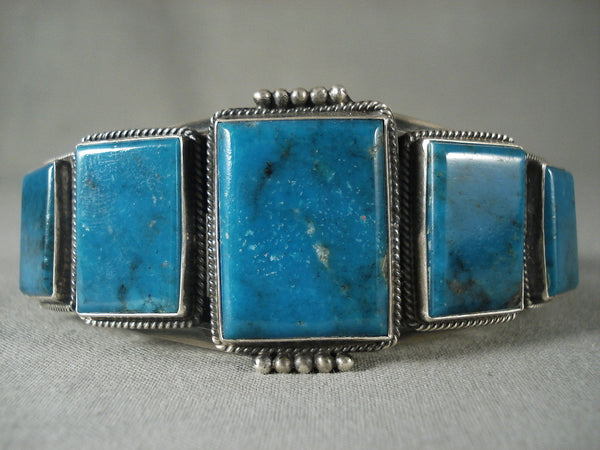 Museum Vintage Navajo 'Battle Mountain Turquoise' Silver Bracelet