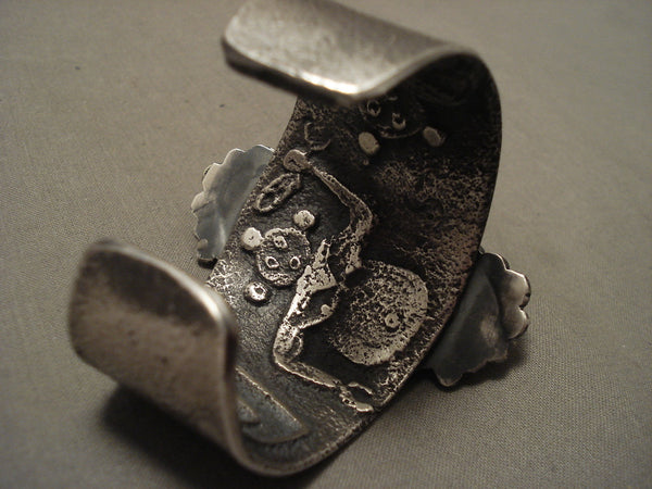 Internaql Mudhead Heavy Navajo Number 8 Turquoise Silver Bracelet-131 Grams!