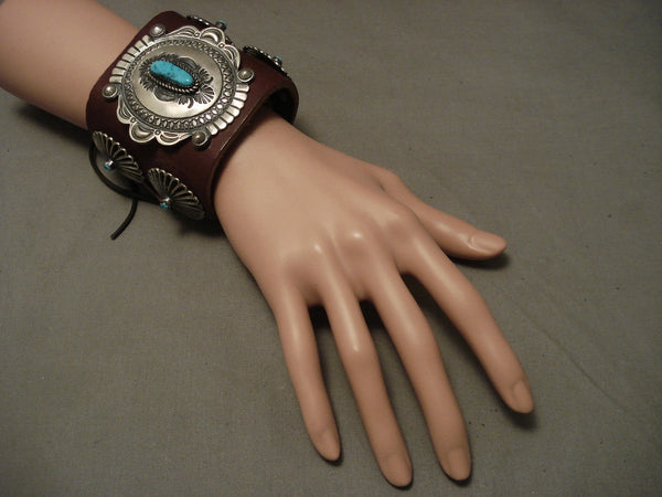 Museum Navajo Hand Wrought Silver Turquoise Ketoh Bracelet