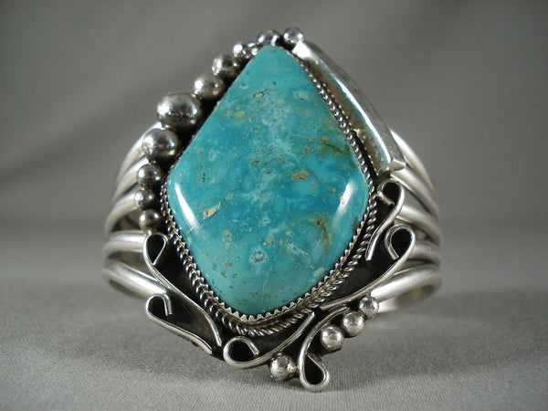 Huge Huge Vintage Navajo Turquoise Silver Bracelet