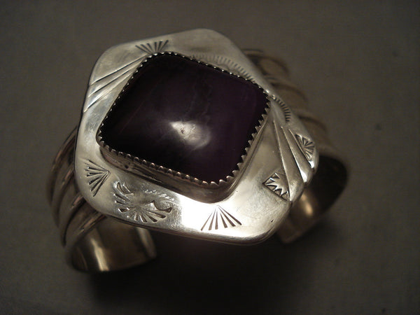 Increasing Cuff Vintage Navajo Sugulite Silver Bracelet