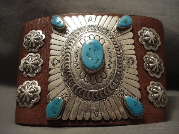 Magnificent Vintage Navajo Natural Turquoise Authentic Ketoh Bracelet