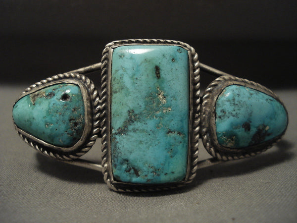 Museum Very Early Vintage Navajo Turquoise Silver Bracelet