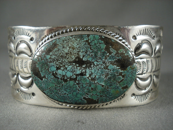 Intense Turquouse Modernistic Navajo Silver Bracelet