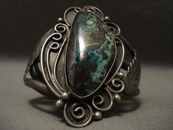 One Of The Best Old Navajo Chrysocolla Silver Bracelet
