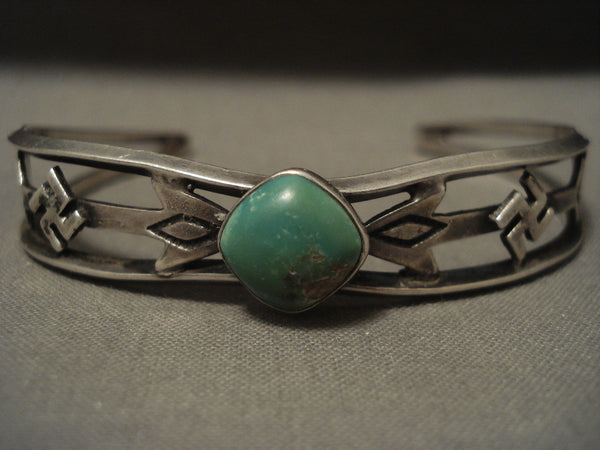 Museum Vintage Navajo Cerrillos Turquoise Silver Bracelet