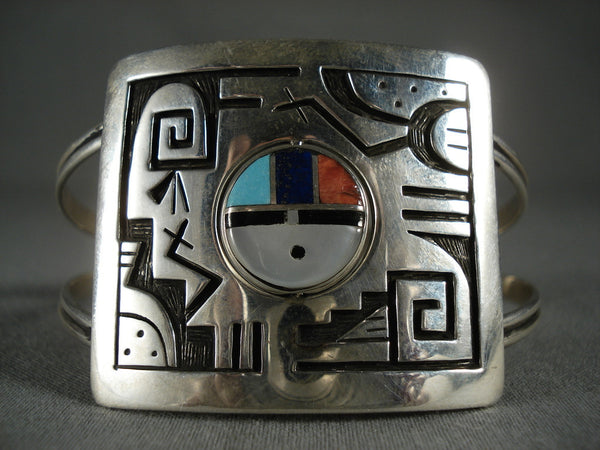 Museum Vintage Hopi Turquoise Coral Silver Bracelet