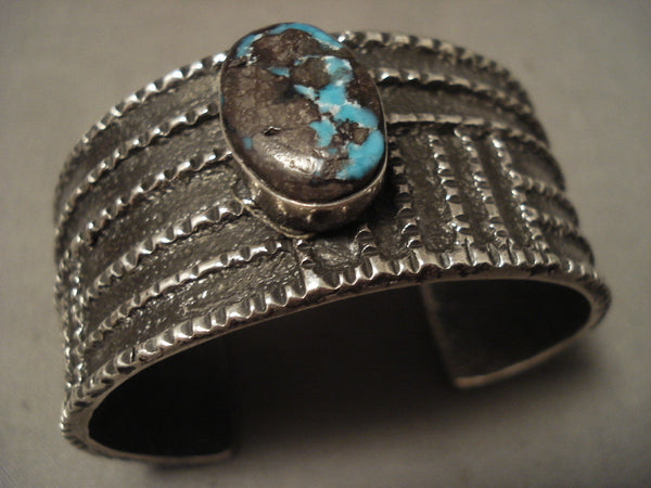 Museum Vintage Navajo Bisbee Turquoise Silver Bracelet