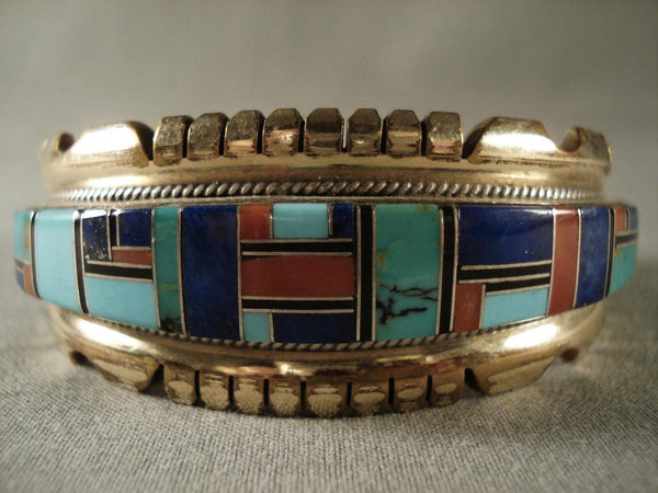 Mosaic Genius Vintage Zuni Silver Bracelet