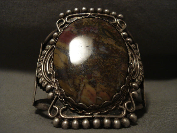 Opuelnt And Best Vintage Navajo Jasper Sterling Silver Bracelet