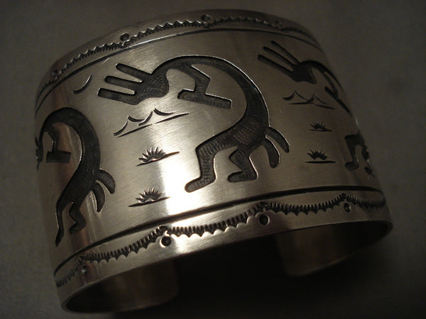Museum 'Tri-dancing Kokopelli' Hopi/ Navajo Silver Bracelet