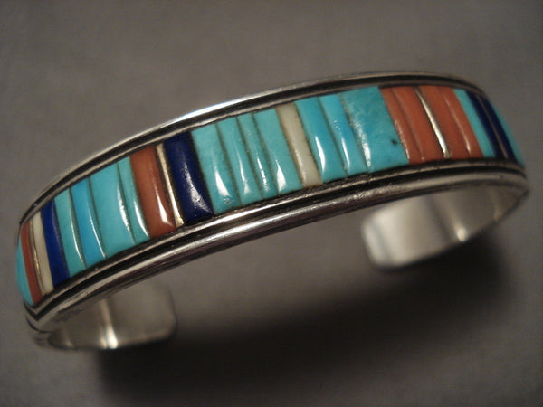 Important Vintage Navajo Raymond Yazzie Silver Gold Bracelet