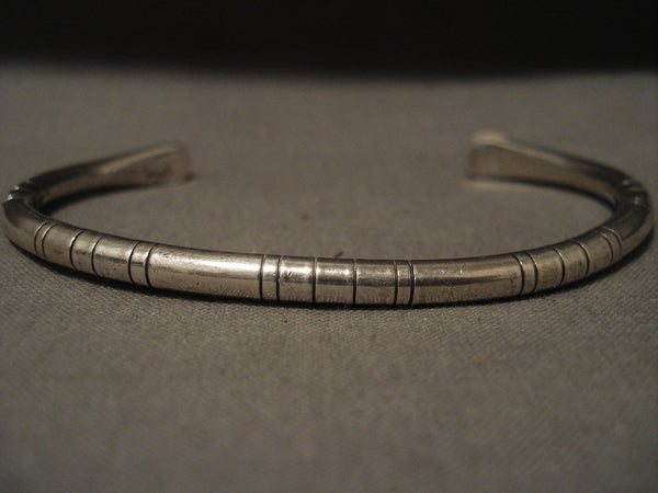Important Vintage Navajo Wes Willie Silver 'Advanced Technique' Bracelet