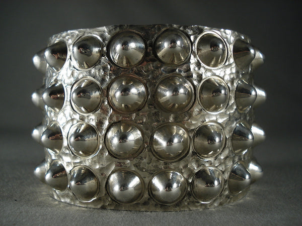 Protruding Spike Modernsitic Navajo Sterling Silver Bracelet