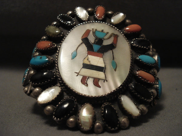 Museum Vintage Navajo 'Ancient Katsina' Turquoise Silver Bracelet
