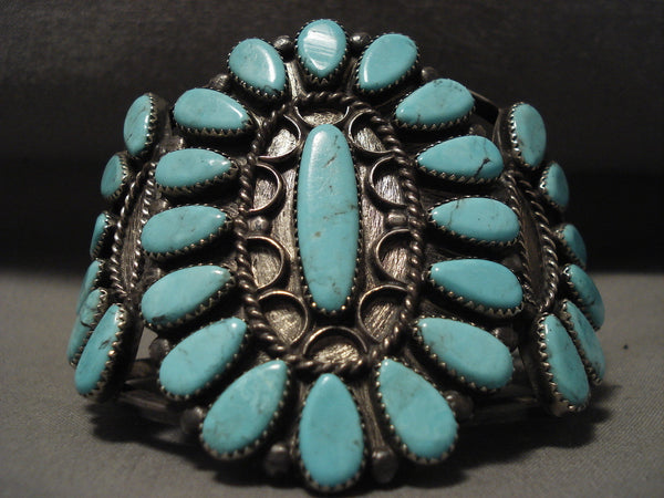 Museum Vintage Navajo Blue 'Tears Of Joy' Silver Bracelet Old