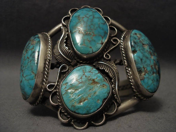 Museum Vintage Navajo Number 8 Turquoise Silver Bracelet