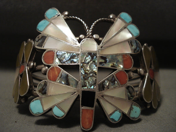 Museum Earlier Vintage Zuni Huge Zuni Butterfly Silver Bracelet