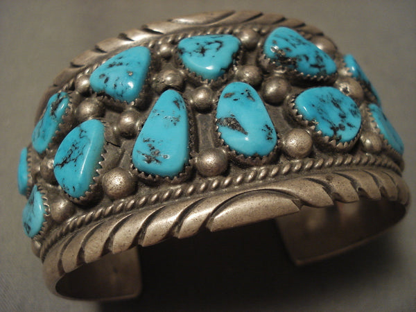 Important Vintage Navajo Tom Moore Turquoise Silver Bracelet
