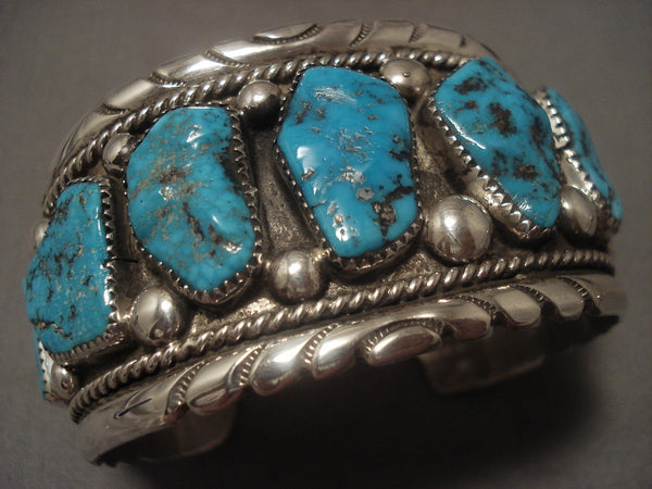 Massive Vintage Zuni Robert Bernice Leekya Turquoise Bracelet