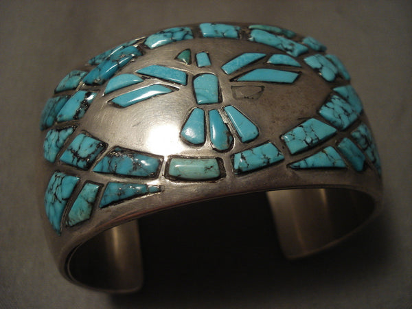Museum Vintage Navajo 'Lone Mountain Turquoise Bird' Silver Bracelet