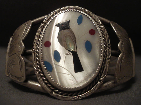 Huge Huge Huge Old Zuni Bird Silver Bracelet Old Vtg Cuff