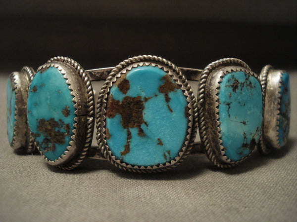 Intense Bisbee Vintage Navajo Turquoise Silver Bracelet