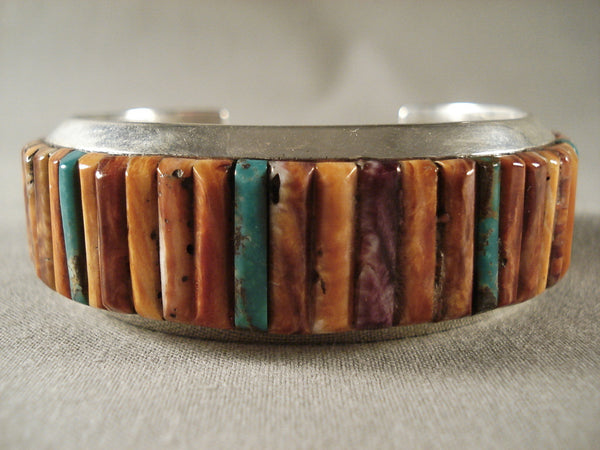 Inlay Genius Vintage Navajo Silver Bracelet
