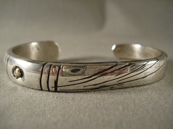 Ingot Hand Wrought Vintage Navajo Jimmie King Silver Bracelet