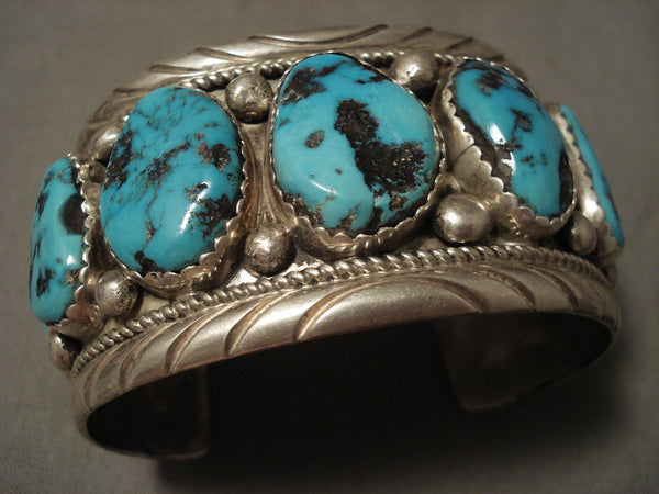 Museum Vintage Navajo Persin Turquoise Silver Bracelet Old