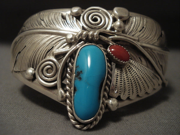 Importaqnt Vintage Navajo Ben Begaye Turquoise Silver Bracelet