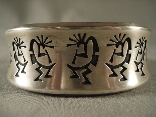 Kokplelli Love Curvilinear Silver Bracelet